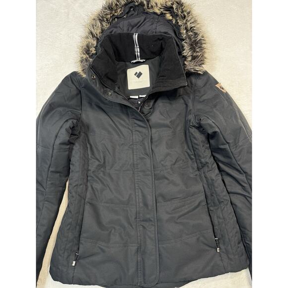 Obermeyer Alpine Ski Snowboard Jacket Black Faux Fur Hood Waterproof SZ 8 - Picture 1 of 14